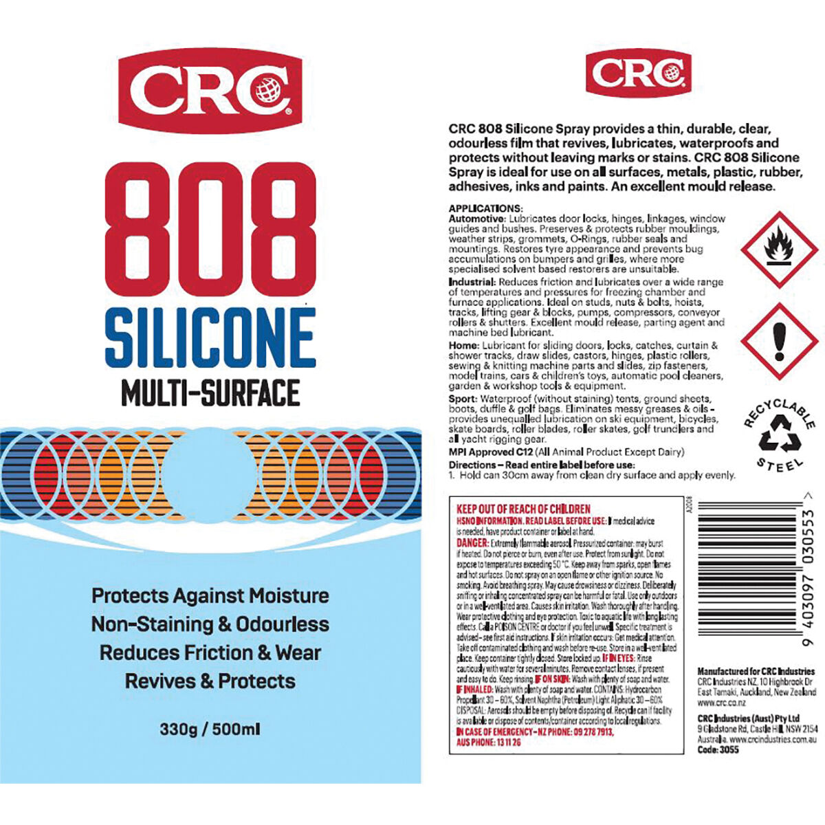 808 Silicone Spray - 500mL, , scaau_hi-res