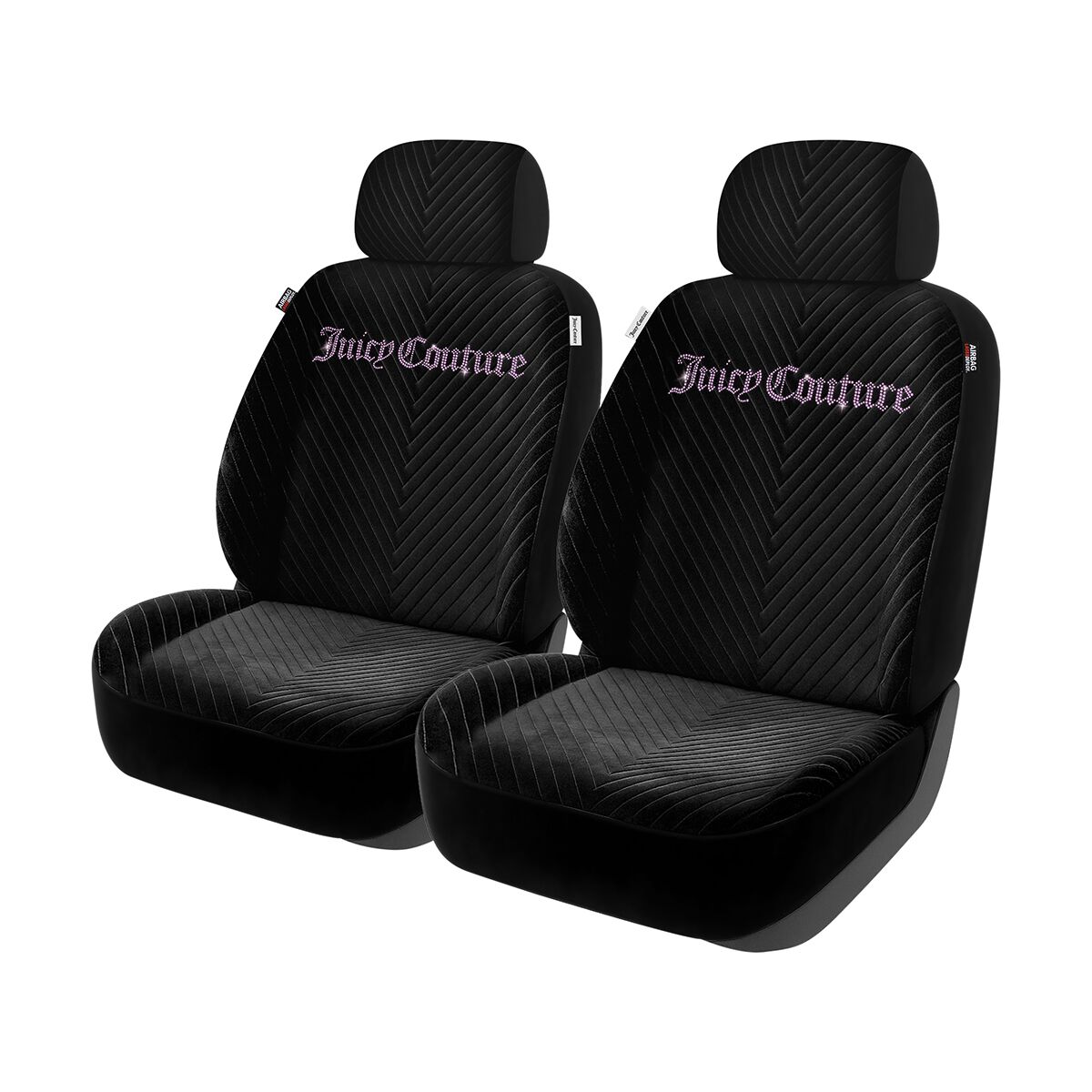 Juicy Couture 2 Piece Juicy Bling Seat Covers - Black/Purple, , scaau_hi-res