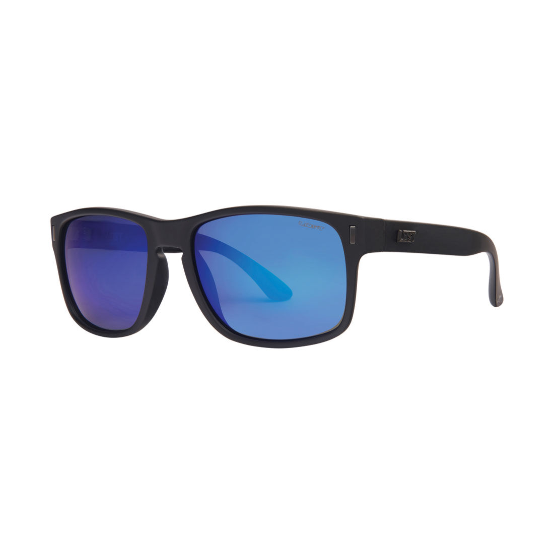 LOST Sunglasses Defender Mirror Polarised Matte Black Blue, , scaau_hi-res