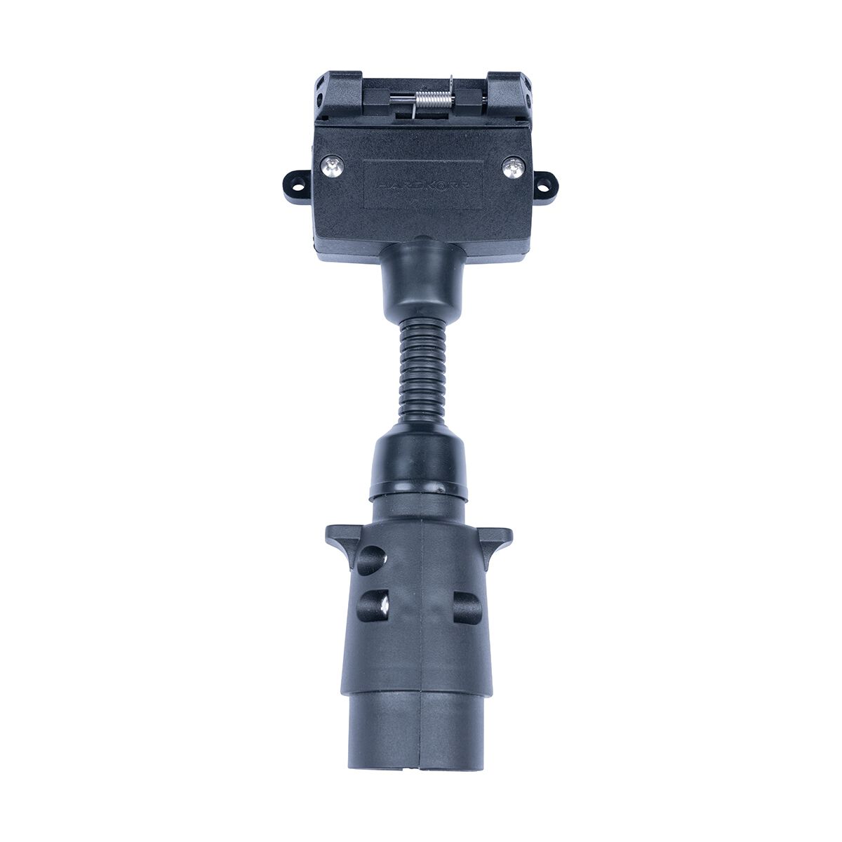 Hardkorr Trailer Adaptor 7 Pin Large Round Socket to 7 Pin Flat Plug, , scaau_hi-res