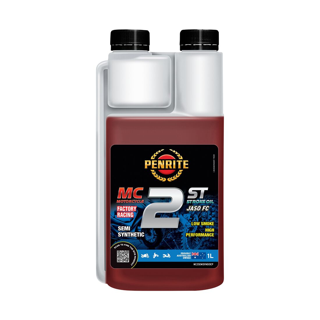 Penrite MC-2 Semi Synthetic Motorcycle Oil - 1 Litre, , scaau_hi-res