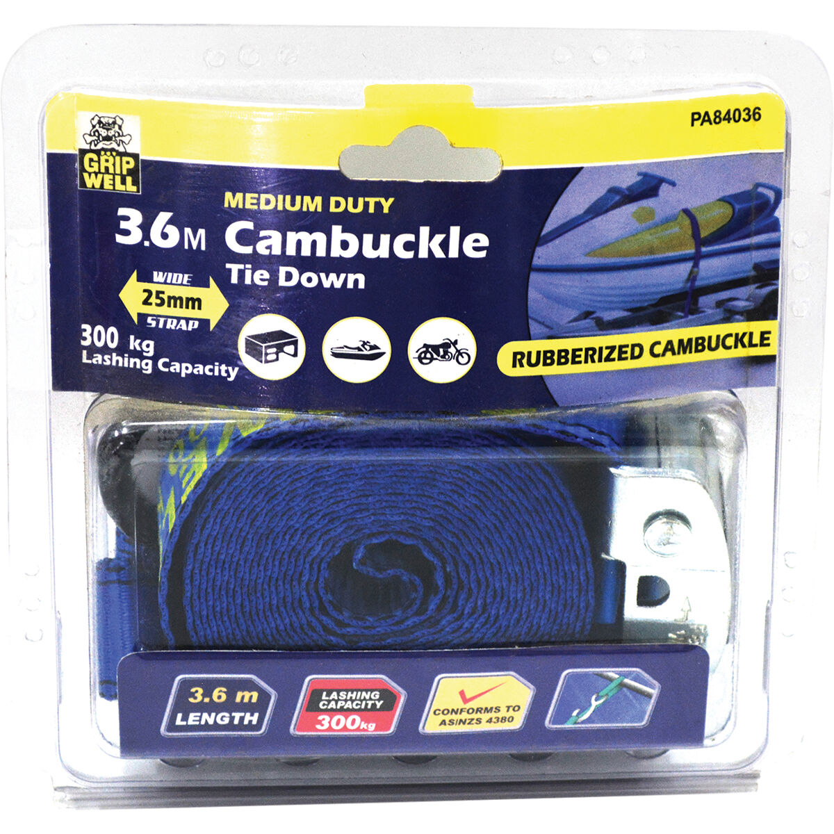 Cambuckle Tie Down - 3.6m, 300kg, , scaau_hi-res