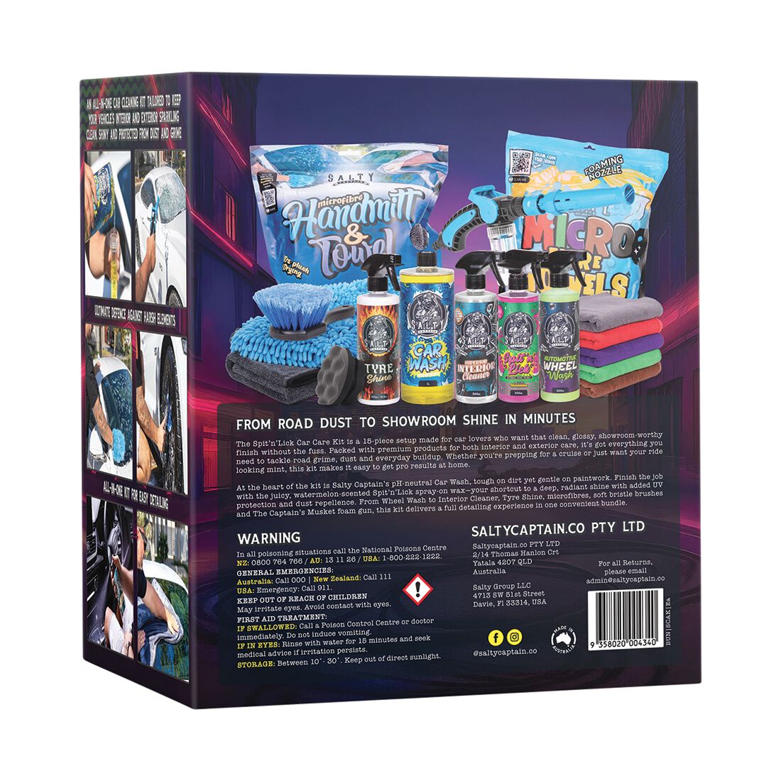 Salty Captain Spit & Lick Car Cleaning Kit - 15 Piece, , scaau_hi-res