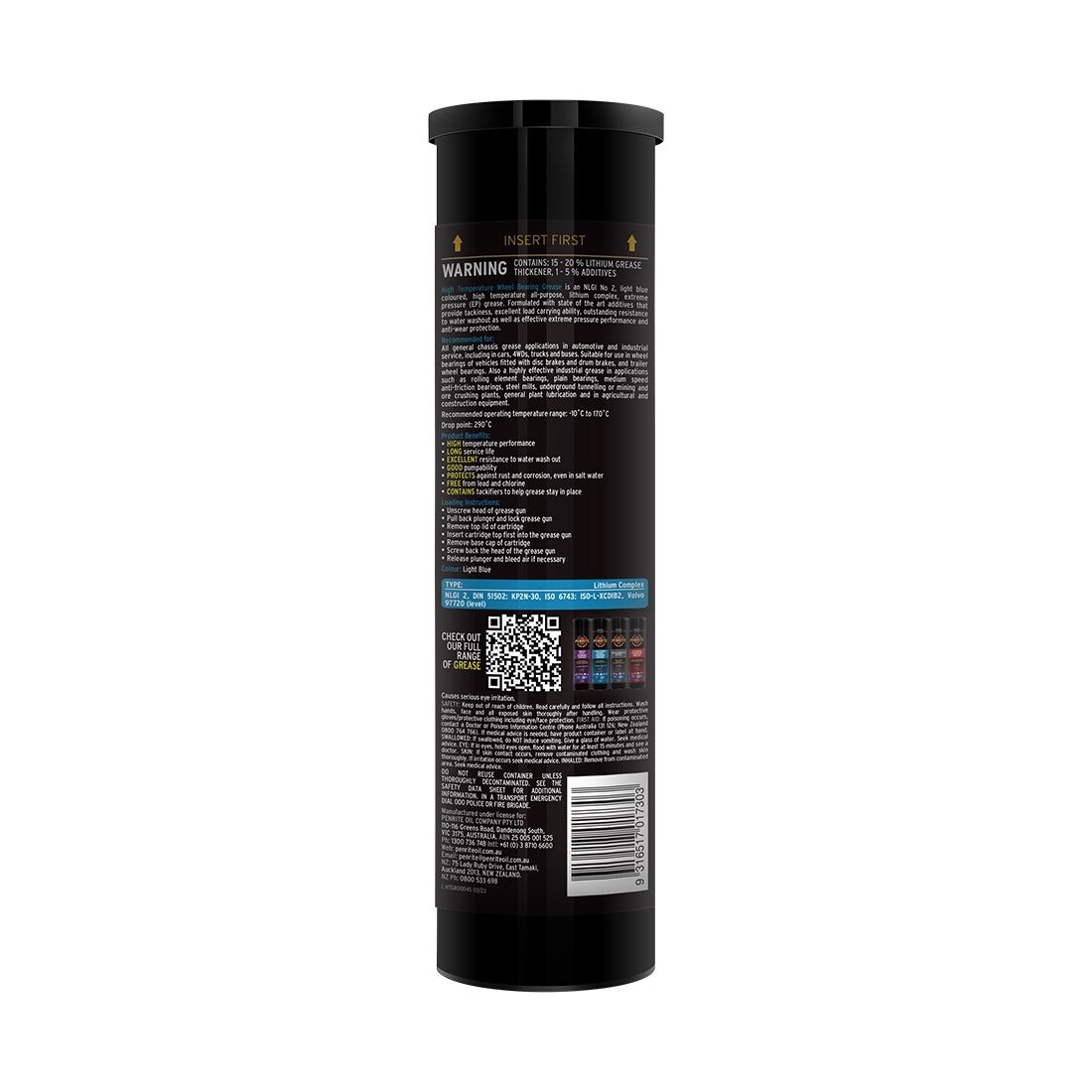 Penrite High Temp Wheel Bearing Grease 450g, , scaau_hi-res