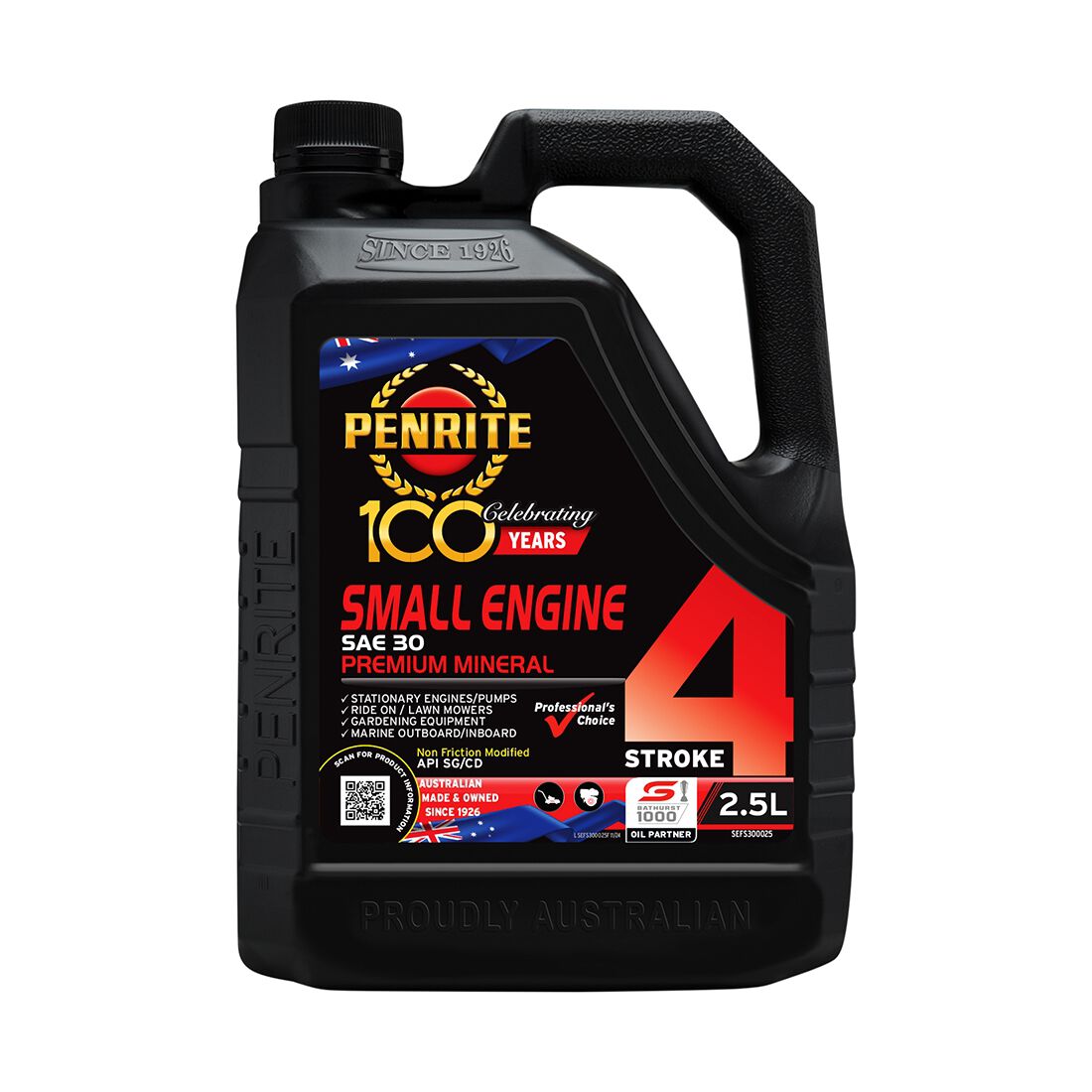 Penrite Small Engine 4 Stroke Engine Oil - SAE30 2.5 Litre, , scaau_hi-res