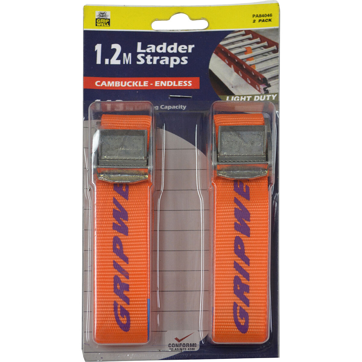 Gripwell Ladder Strap - 1.2m, 113kg, 2 Pack, , scaau_hi-res
