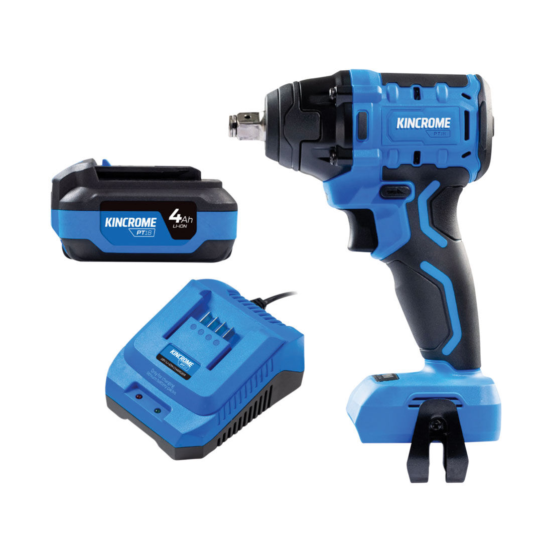 Kincrome PT18 18V Brushless 1/2" 370Nm Impact Wrench Kit 4.0Ah, , scaau_hi-res