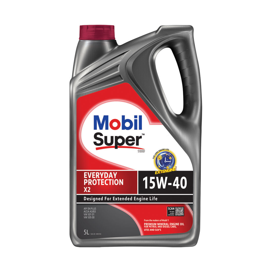 Mobil Super Everyday Protection X2 15W-40 Engine Oil 5 Litre, , scaau_hi-res