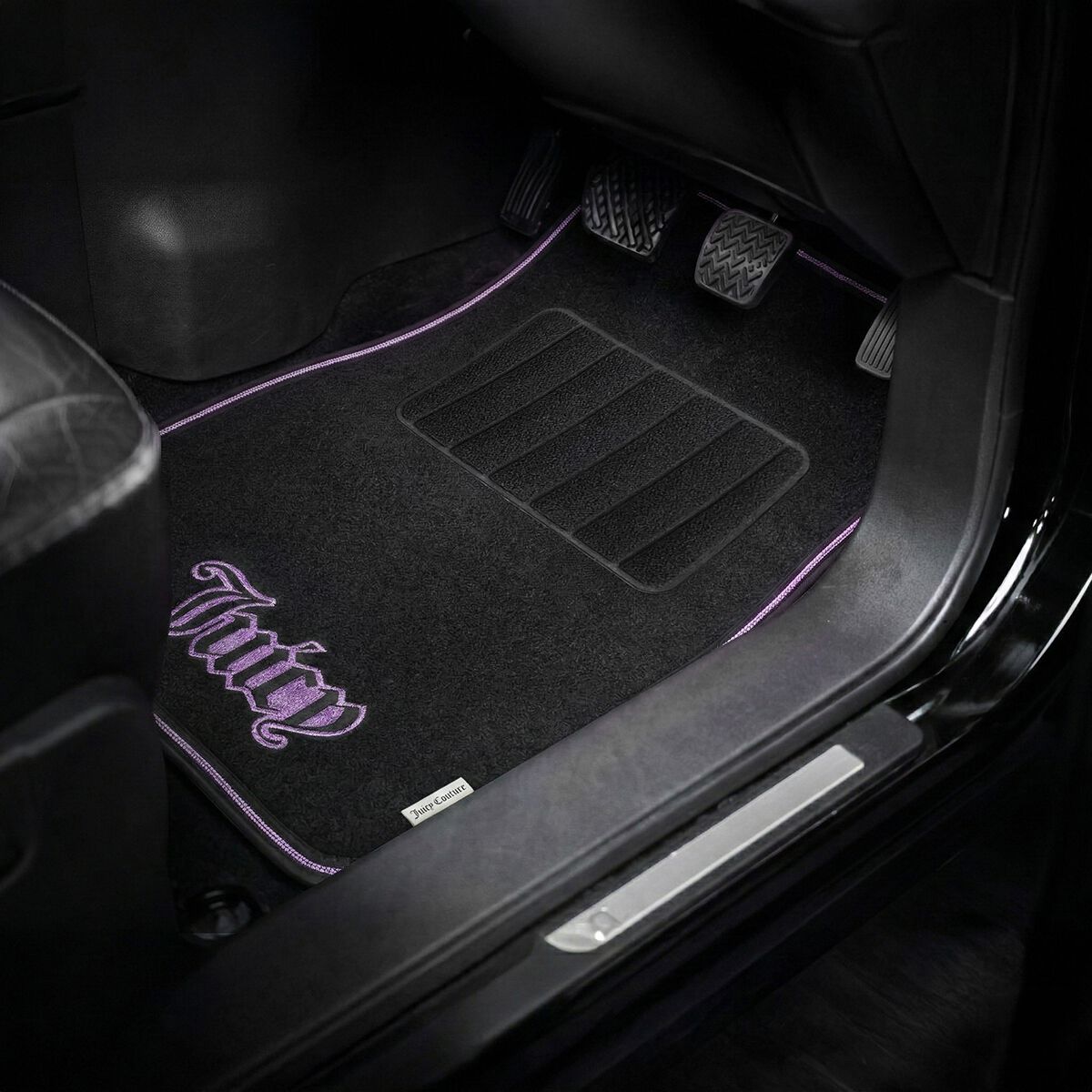 Juicy Couture 4 Piece Juicy Bling Carpet Floor Mats - Black/Purple, , scaau_hi-res
