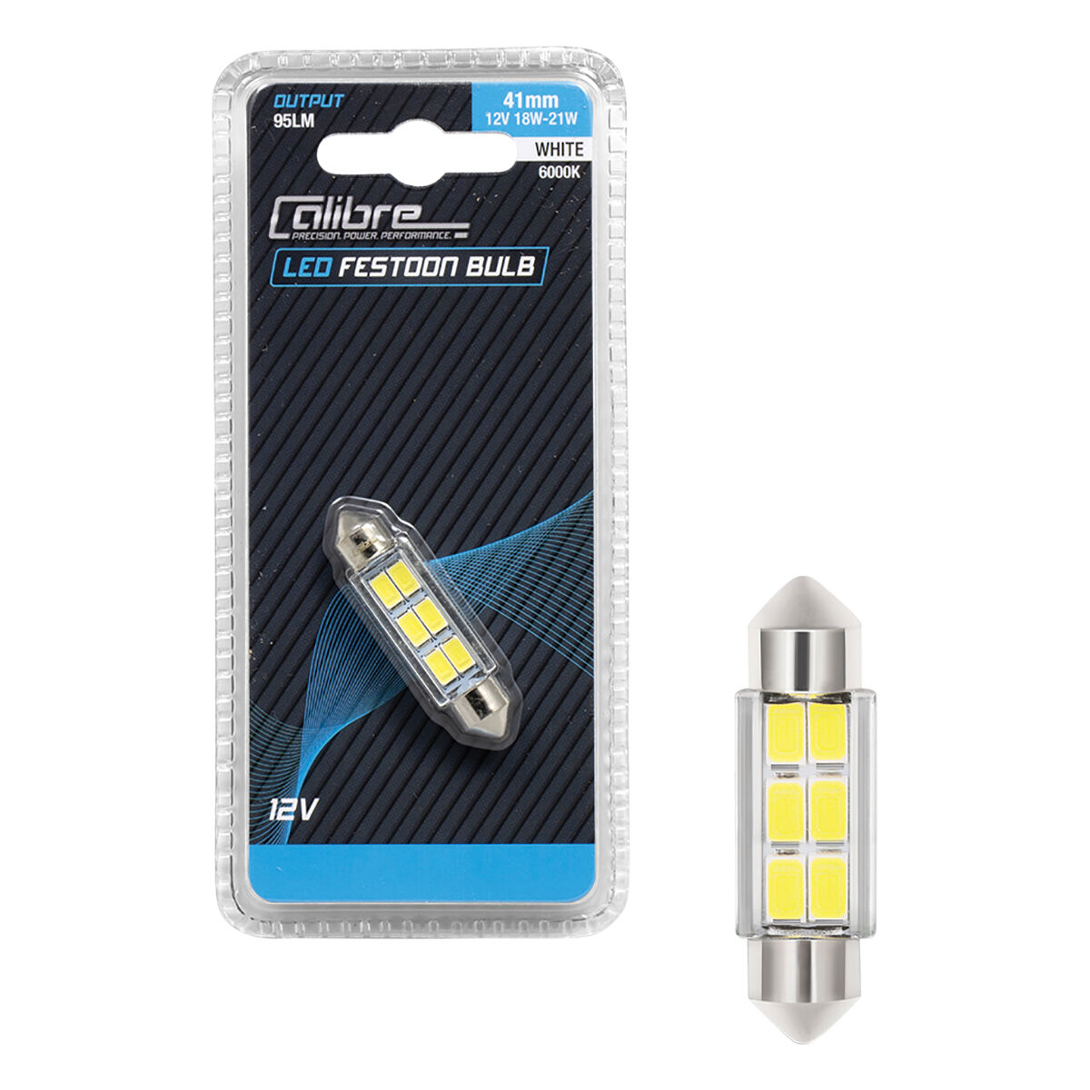 Calibre Automotive Globes - LED White Festoon 12V, 10W, 41mm, , scaau_hi-res