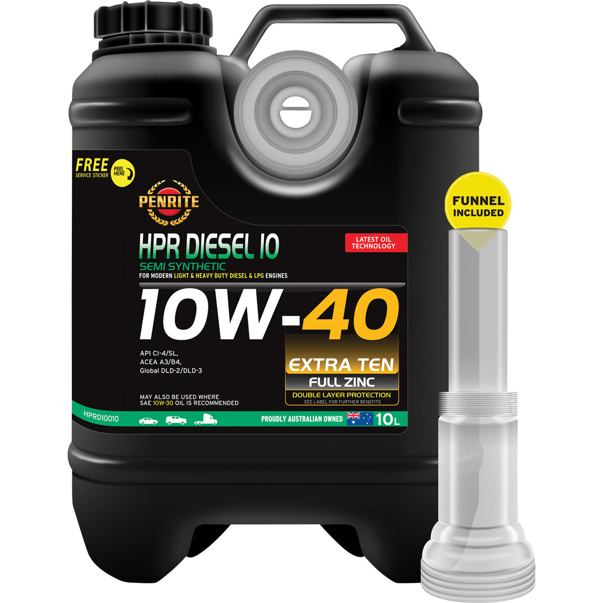 Penrite HPR Diesel 10 Engine Oil - 10W-40, 10 Litre, , scaau_hi-res