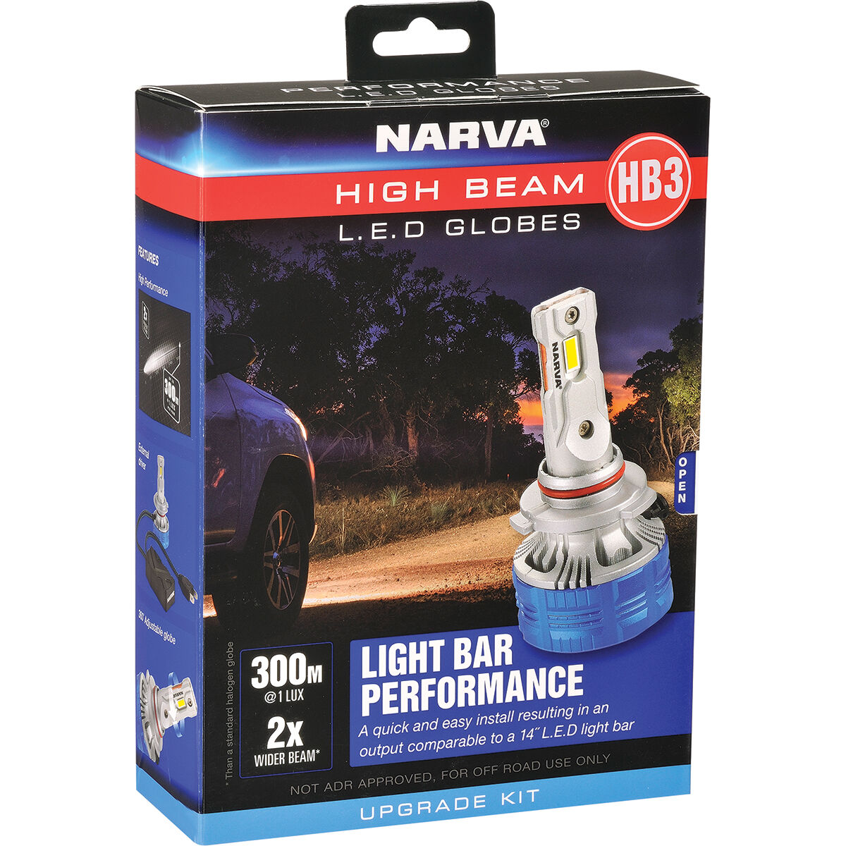 Narva LED Headlight Globes - HB3, 12/24V, 18445H, , scaau_hi-res