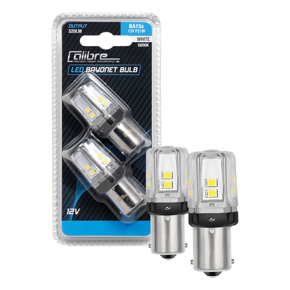 Calibre Automotive Globes - LED White Bayonet 12V, P21W, BA15S, , scaau_hi-res