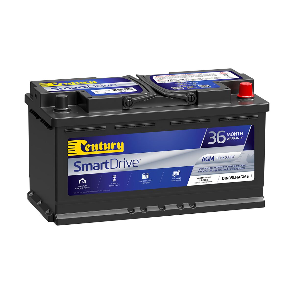 Century SmartDrive DIN85LHAGMS Car Battery ISS Stop/Start AGM, Maintenance Free, 900CCA, , scaau_hi-res