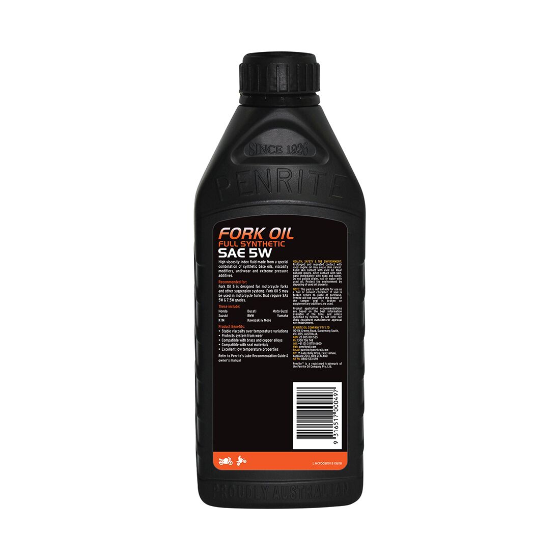 Penrite Fork Oil 5 - 1 Litre, , scaau_hi-res