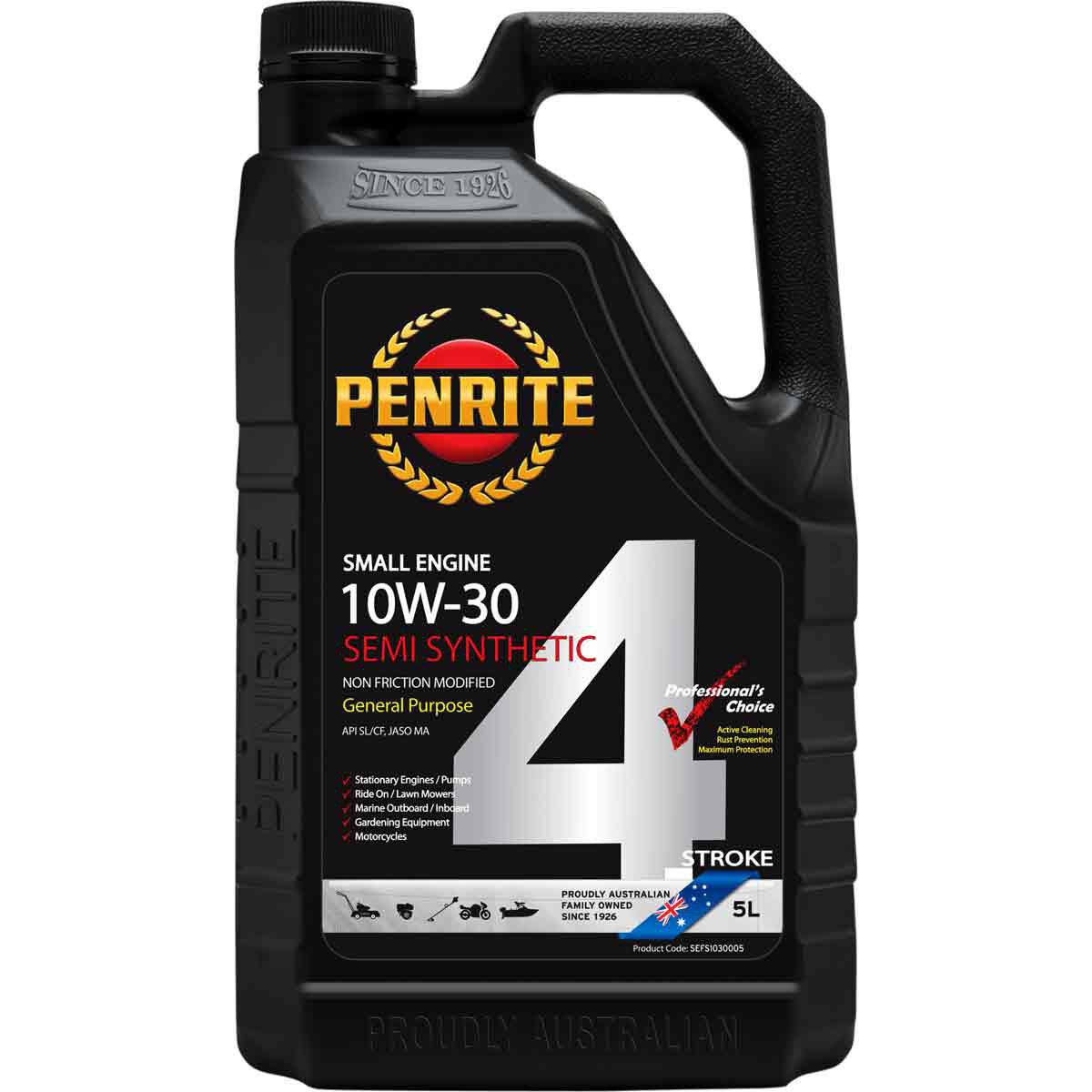 Penrite Small Engine Oil 10W-30 5 Litre, , scaau_hi-res