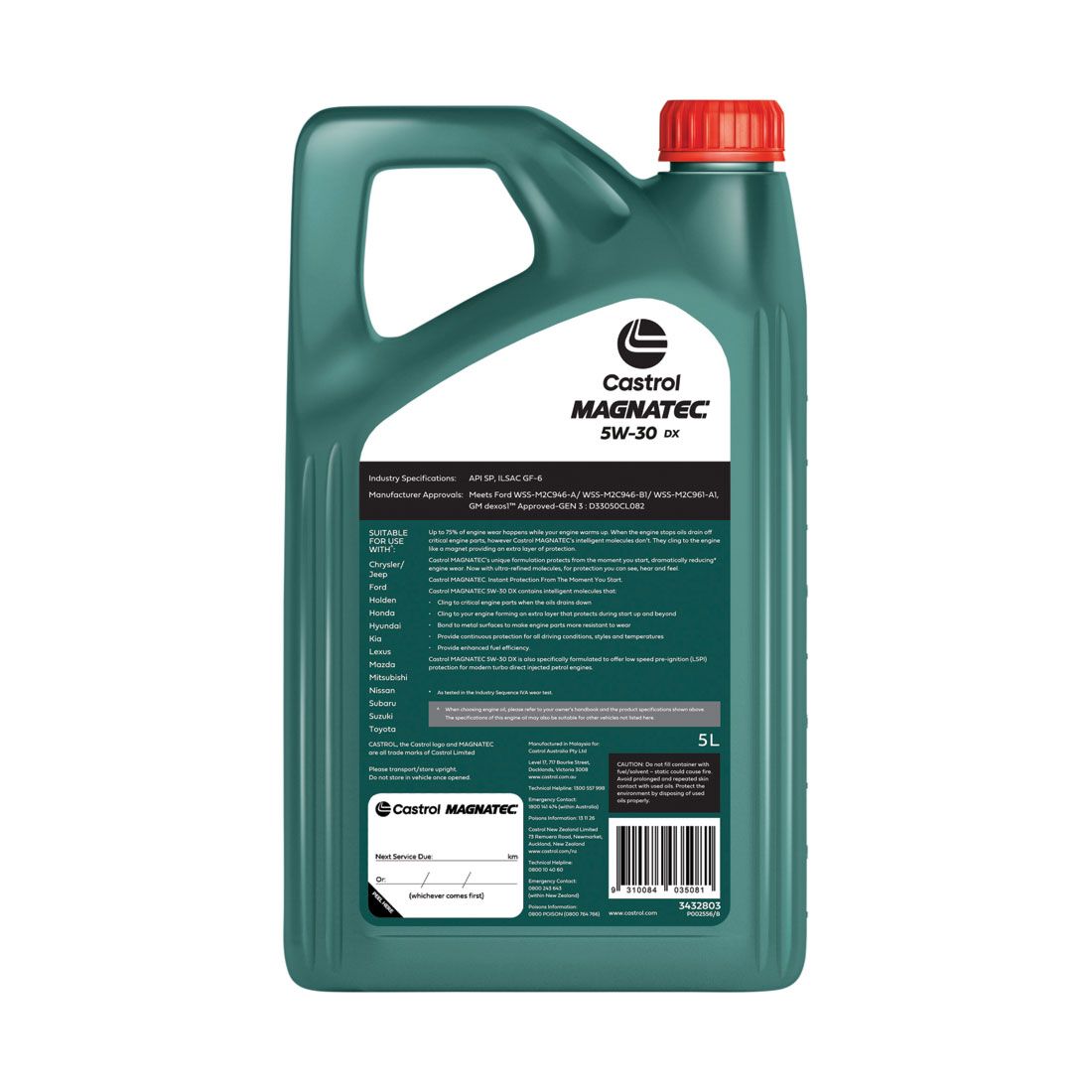 Castrol Magnatec Engine Oil 5W-30 DX 5L, , scaau_hi-res