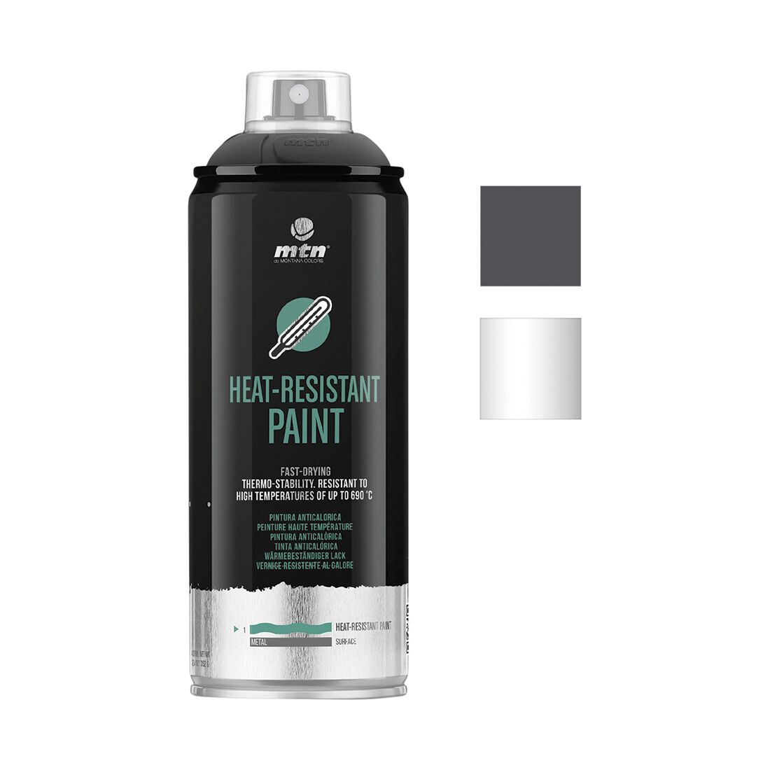 MTN Pro Black Heat Resistant Spray Paint 400mL, , scaau_hi-res