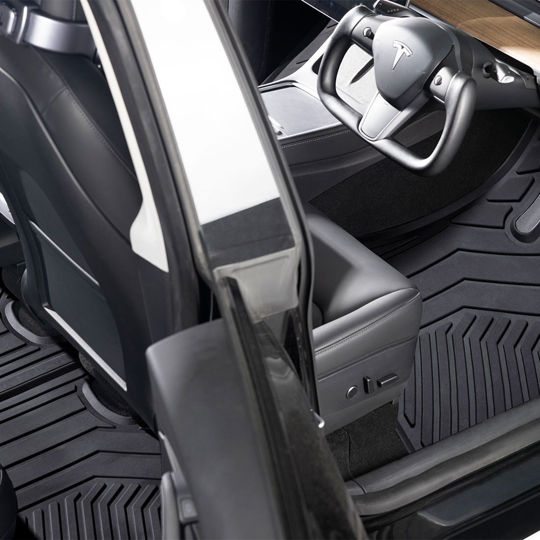 SCA Rubber Car Floor Mats - Front/Rear, Tesla Model Y 2019-23, Black, , scaau_hi-res