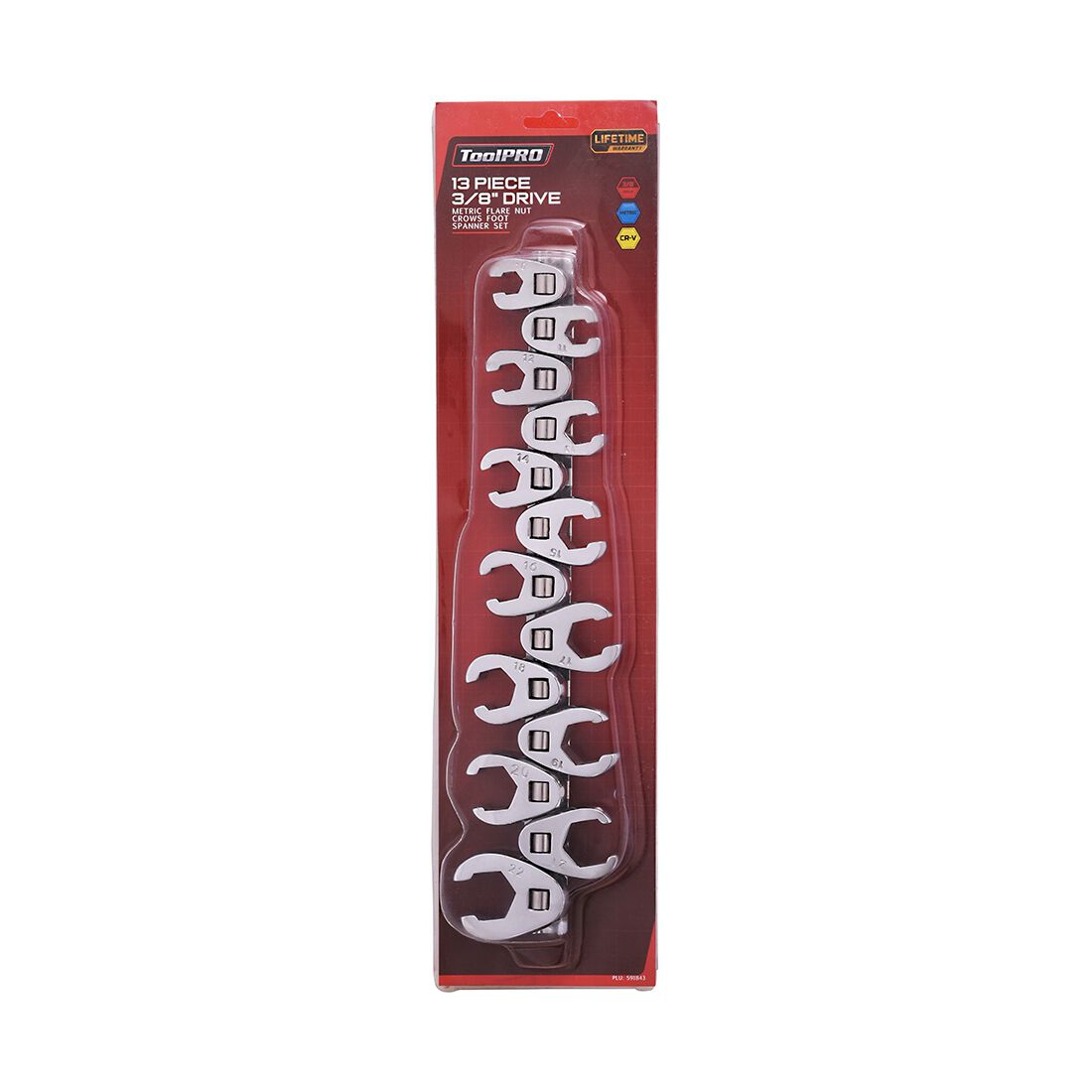 ToolPRO Spanner Set - 3/8" Drive, Crows Foot, Flare Nut, 13 Piece, Metric, , scaau_hi-res