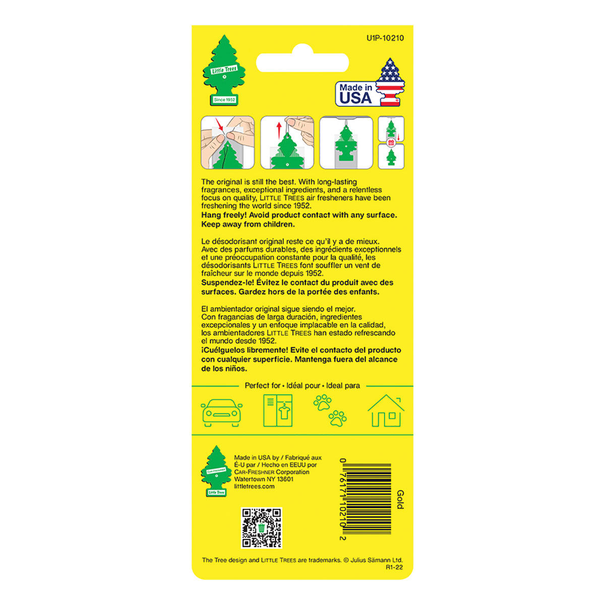 Little Trees Air Freshener Gold, , scaau_hi-res