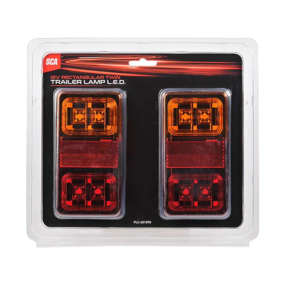 SCA Trailer Lamp LED 12V Rectangular 2 Pack, , scaau_hi-res
