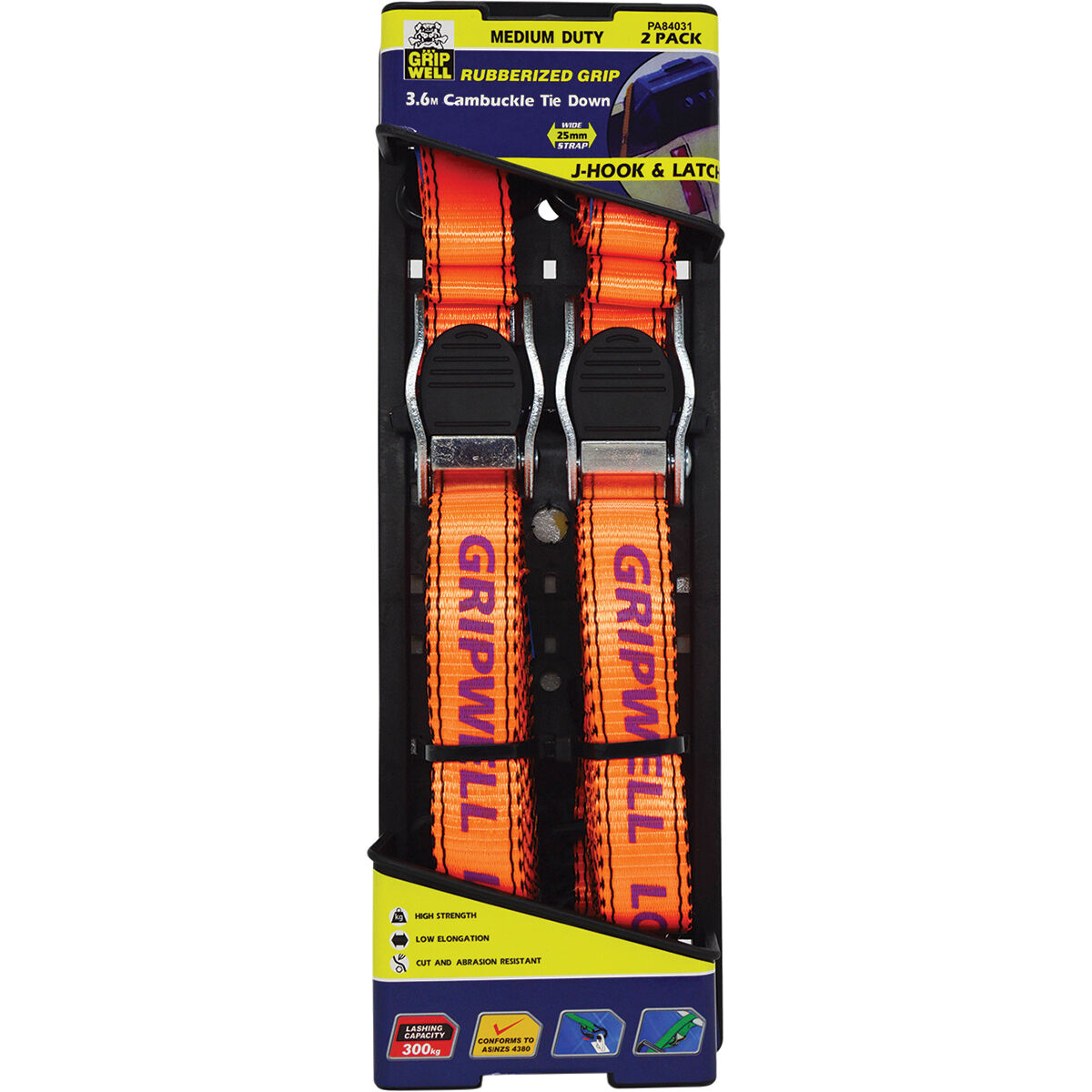 Gripwell Cambuckle Tie Down 3.6m, 300kg, , scaau_hi-res