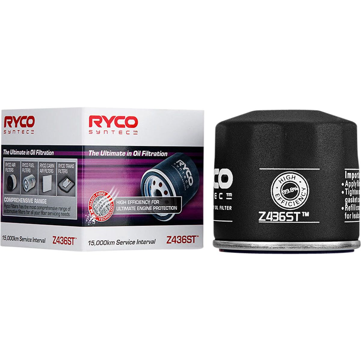 Ryco SynTec Oil Filter - Z436ST (Interchangeable with Z436), , scaau_hi-res