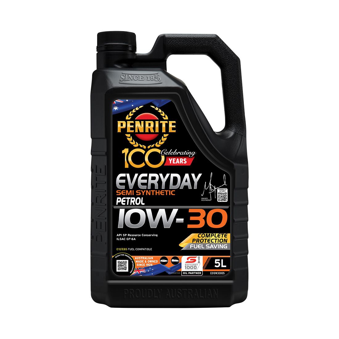 Penrite Semi Synthetic Everyday Engine Oil - 10W-30 5 Litre, , scaau_hi-res
