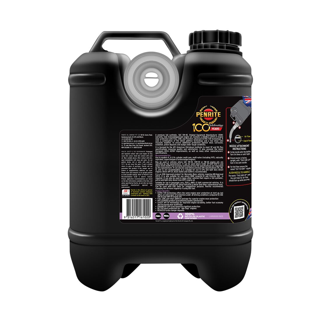 Penrite HPR 5 Engine Oil - 5W-40 10, Litre, , scaau_hi-res