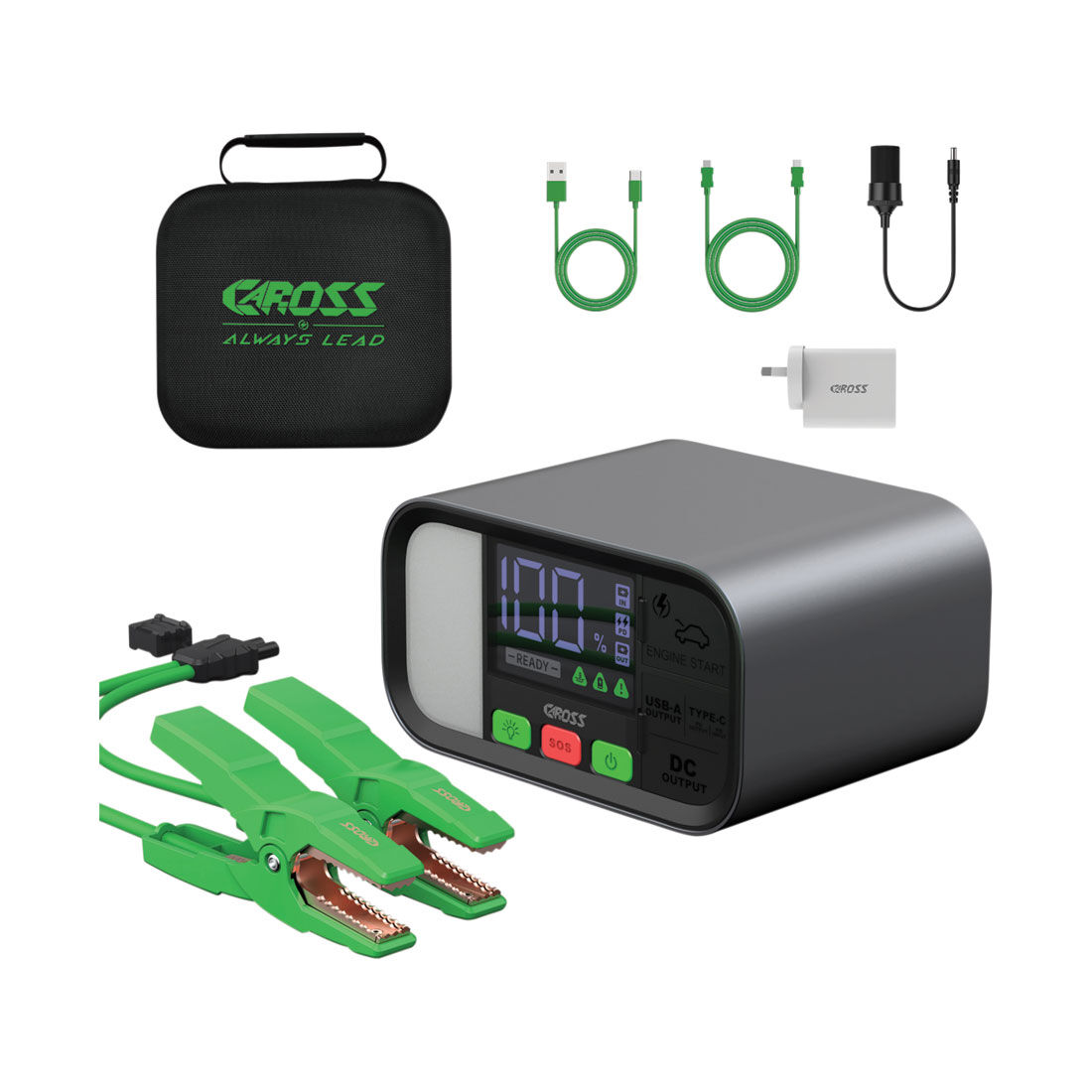 CAROSS T19 12V 1600A Smart Lithium Jump Starter With Built-in 2 Mode LED Worklight, , scaau_hi-res