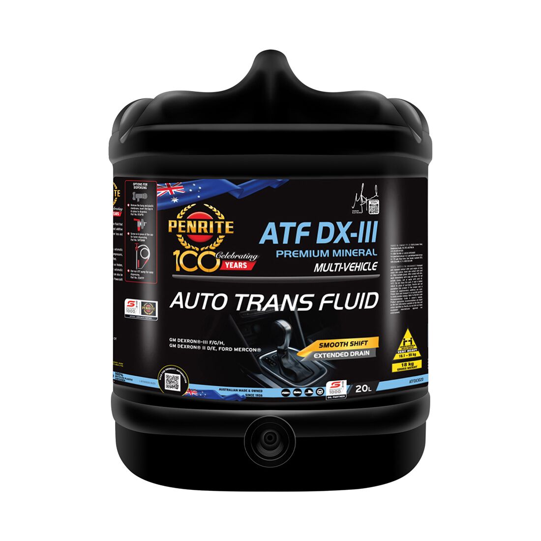 Penrite ATF DX-III Automatic Transmission Fluid 20 Litre, , scaau_hi-res