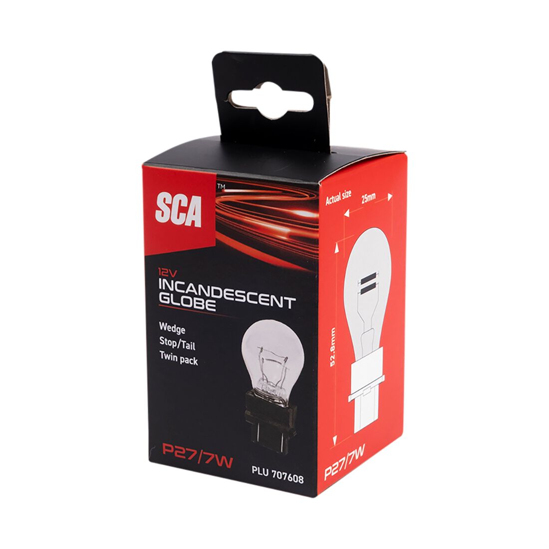 SCA Incandescent Globe PY27 12V 27/7W 2 Pack, , scaau_hi-res