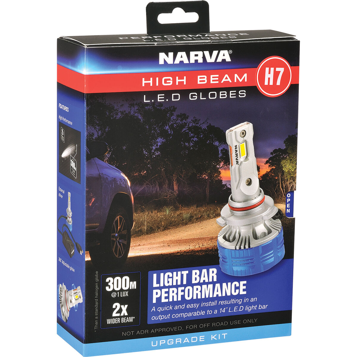 Narva LED Headlight Kit - H7, 12/24V, 18447H, , scaau_hi-res