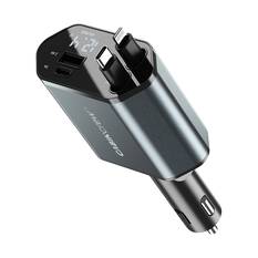 Cabin Crew 12V 55W 4 Port with Built-in Cables In-Car Fast Charger, , scaau_hi-res