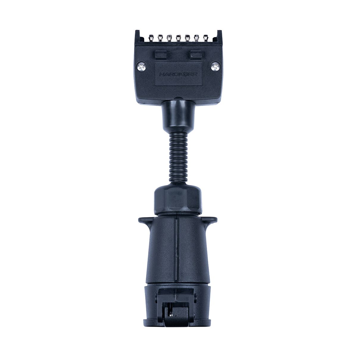Hardkorr Trailer Adaptor 7 Pin Flat Socket to 7 Pin Large Plug, , scaau_hi-res