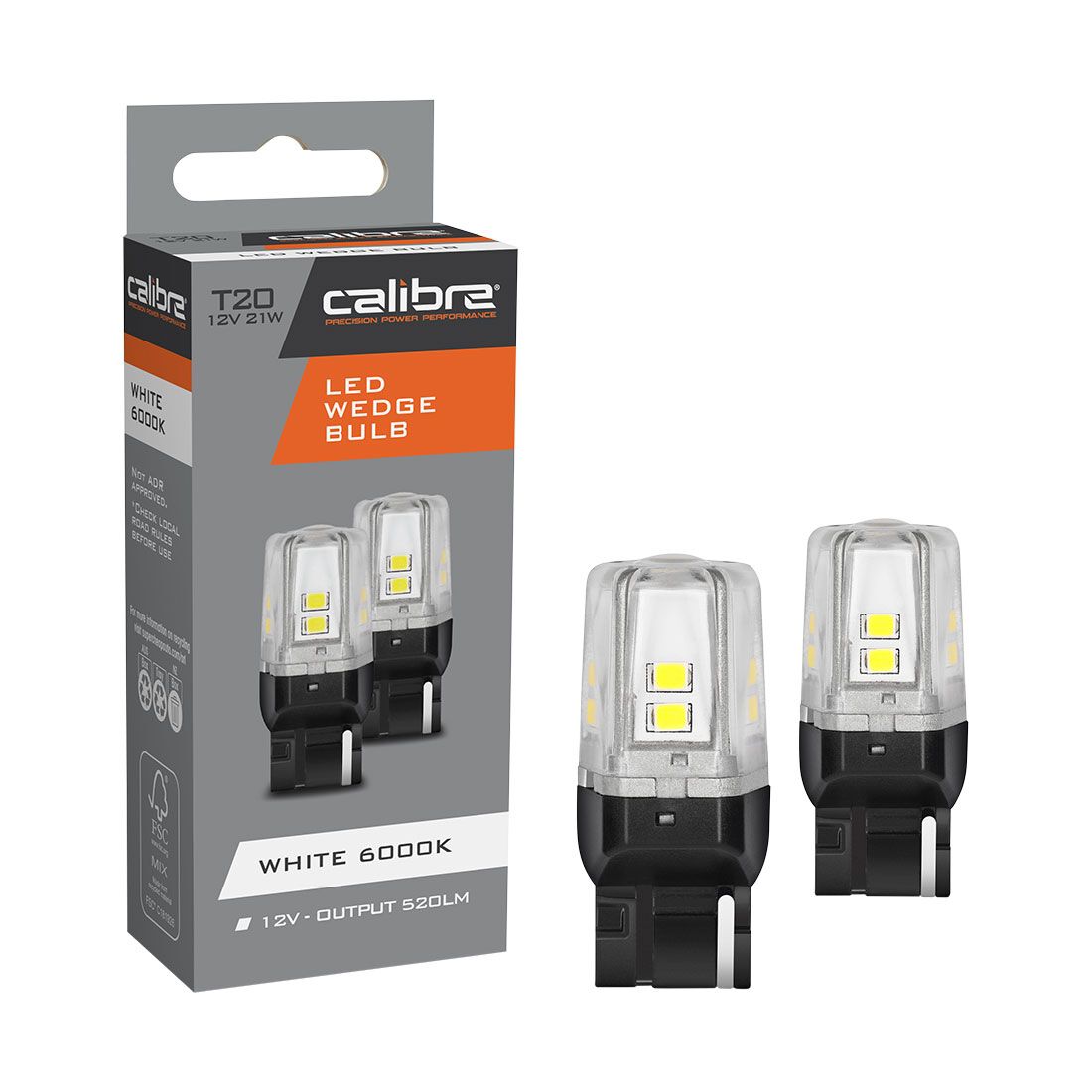 Calibre Automotive Globes - LED Wedge 12V, 21W, T20, , scaau_hi-res