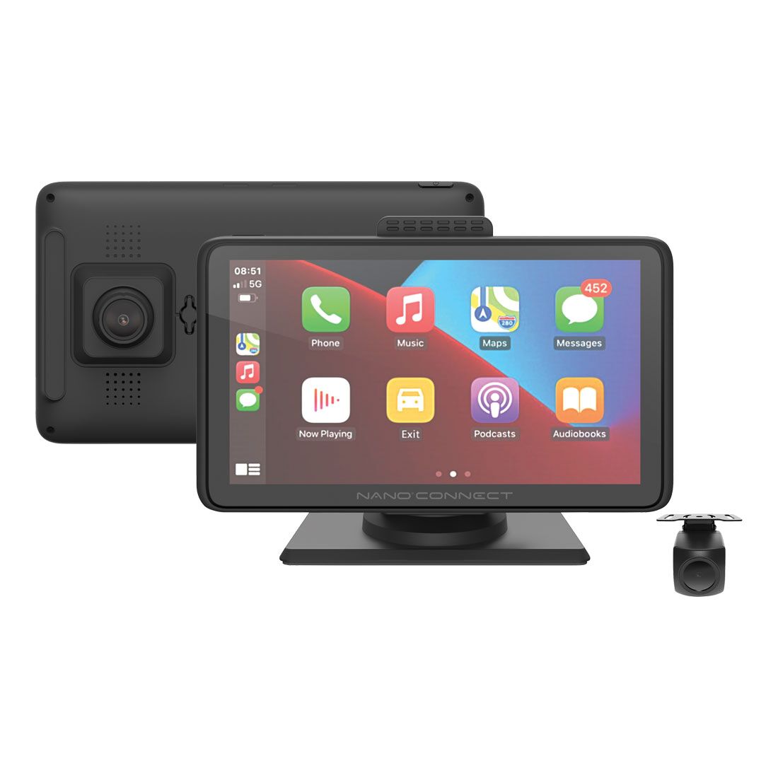 Nanocam Connect Wireless Smart Monitor 1080p Dash & Reverse Cam Kit NC-722DVR, , scaau_hi-res