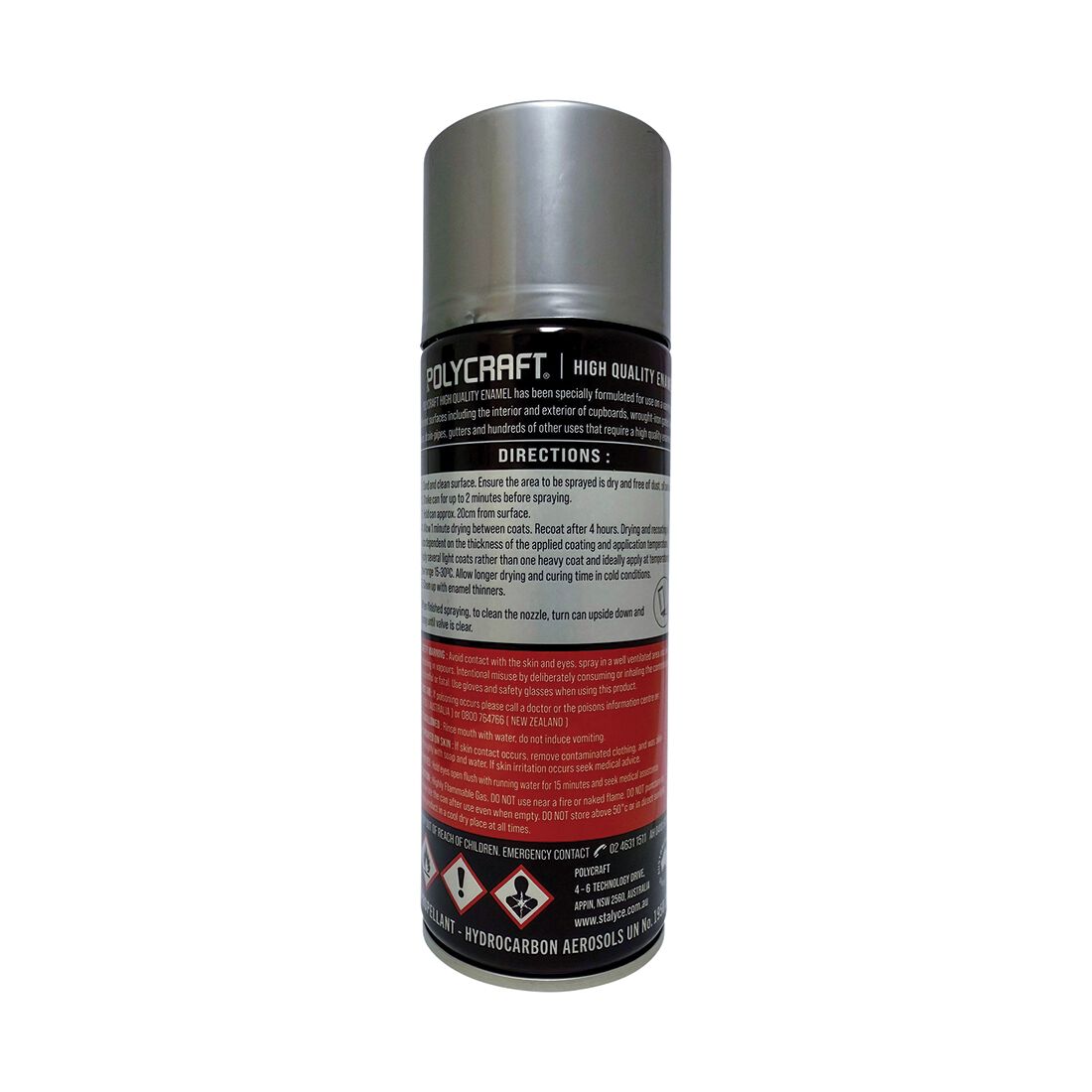 Polycraft High Quality Enamel Spray Paint - Matte Silver, , scaau_hi-res