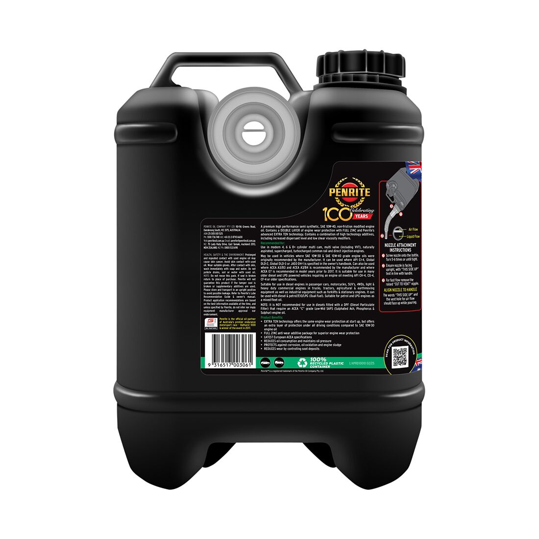 Penrite HPR Diesel 10 Engine Oil - 10W-40, 10 Litre, , scaau_hi-res