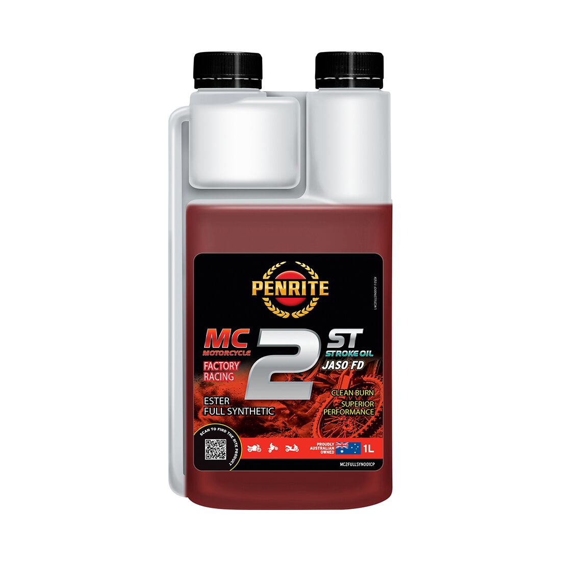 Penrite MC-2 Synthetic Motorcycle Oil - 1 Litre, , scaau_hi-res