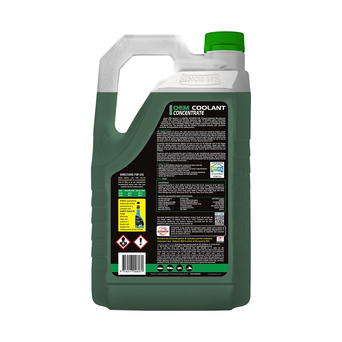 Penrite Green Long Life Anti Freeze / Anti Boil Coolant Concentrate - 5 Litres, , scaau_hi-res