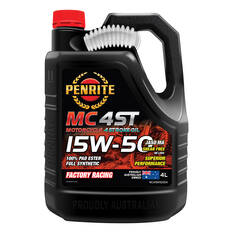 Penrite MC-4 PAO Ester Motorcycle Oil - 15W-50, 4 Litre, , scaau_hi-res