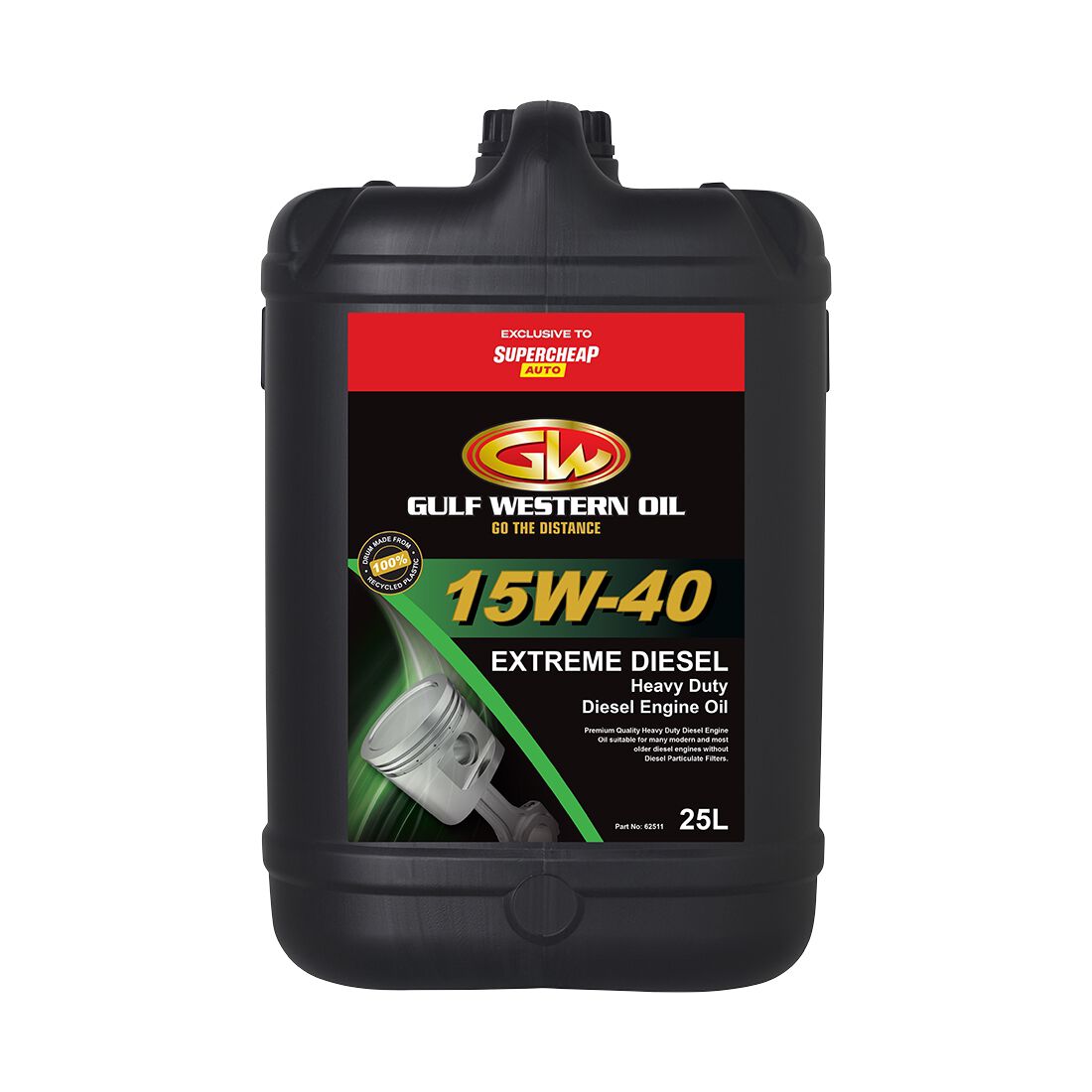 Gulf Western Extreme Diesel Engine Oil - 15W-40 25 Litre, , scaau_hi-res