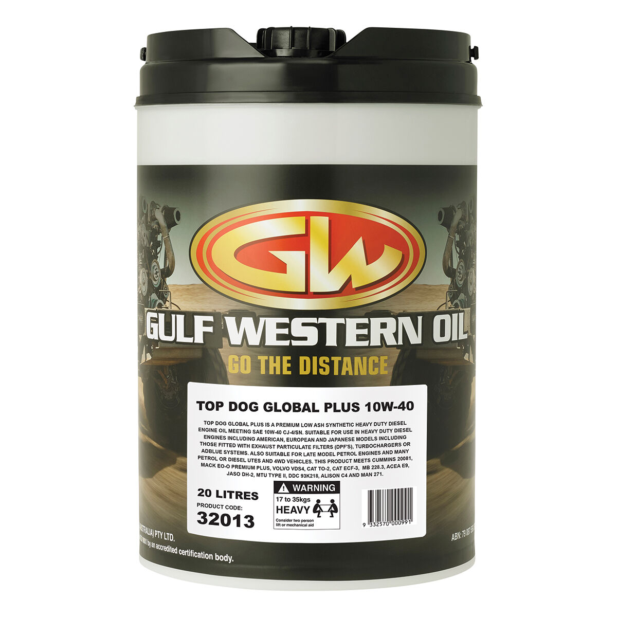 Gulf Western Top Dog Global Plus Engine Oil 10W-40 20 Litre, , scaau_hi-res