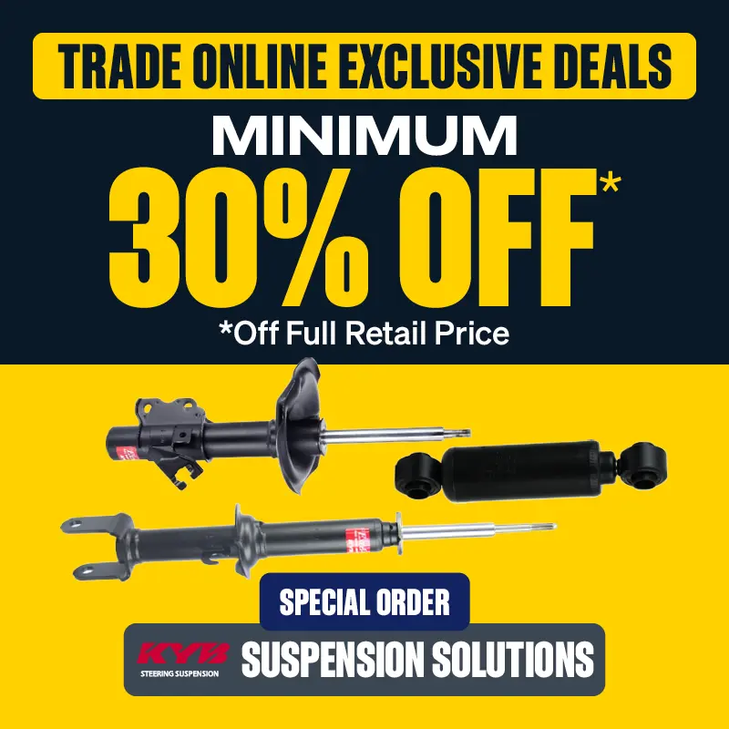 Trade Online Exclusive Deals - Minimum 30% OFF KYB Suspension Solutions