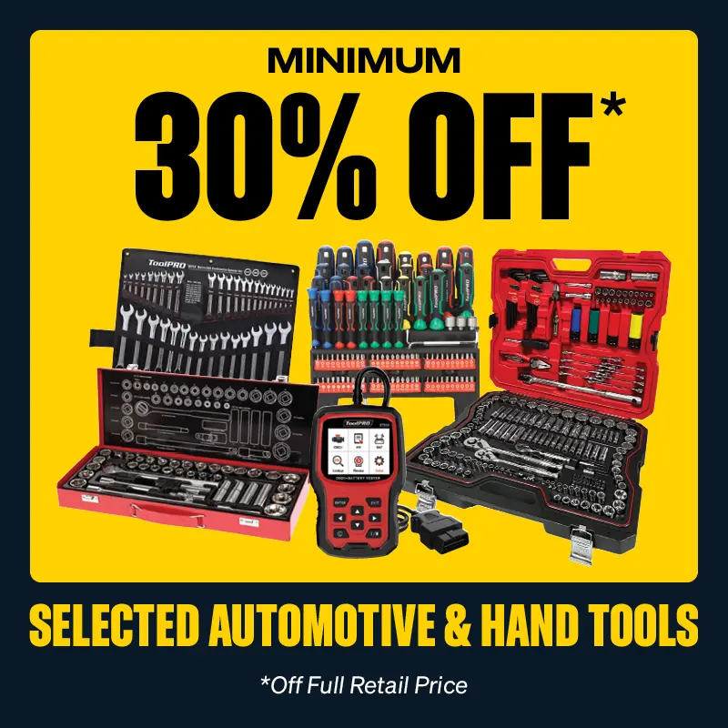 Minimum 30% OFF Selected Automotive & Hand Tools