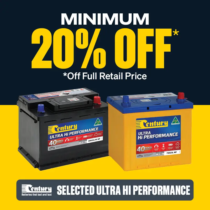 Minimum 20% OFF Century Ultra Hi Performance Automotive & 4WD Batteries