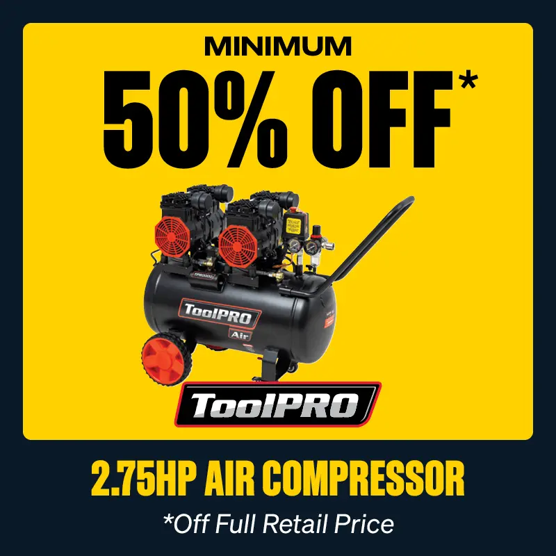Minimum 50% OFF ToolPRO 2.75hp Air Compressor