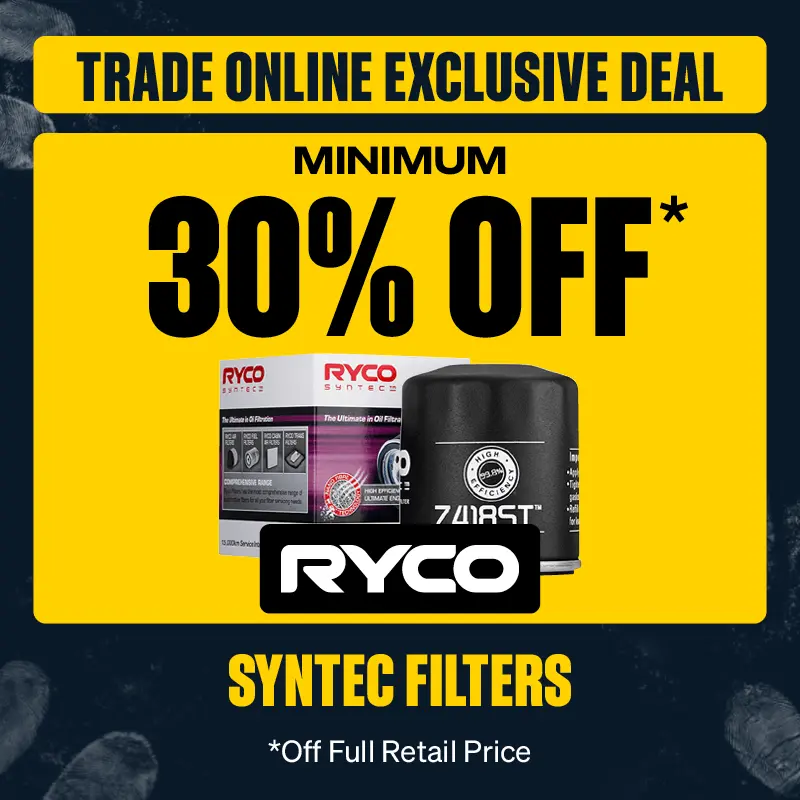 Trade Online Exclusive Deals - Minimum 30% OFF Ryco Syntec Filters